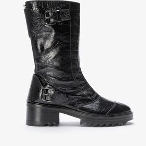 Tamara Mellon Wandered Black Leather Boots Size 10